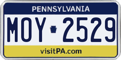 PA license plate MOY2529