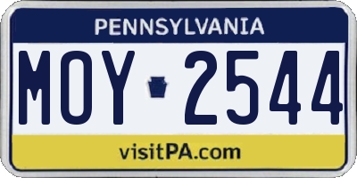 PA license plate MOY2544