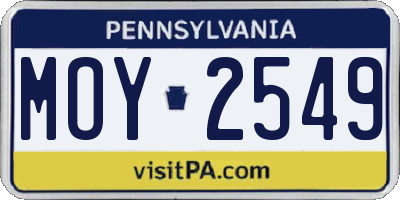 PA license plate MOY2549