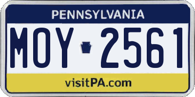 PA license plate MOY2561