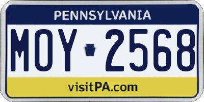 PA license plate MOY2568