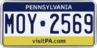 PA license plate MOY2569