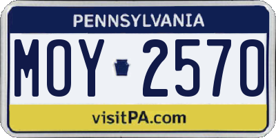 PA license plate MOY2570