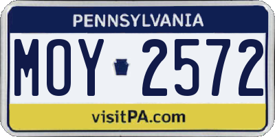 PA license plate MOY2572