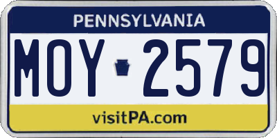 PA license plate MOY2579