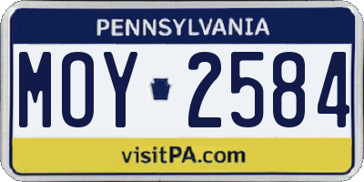 PA license plate MOY2584
