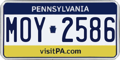 PA license plate MOY2586