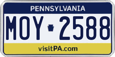PA license plate MOY2588