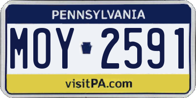 PA license plate MOY2591