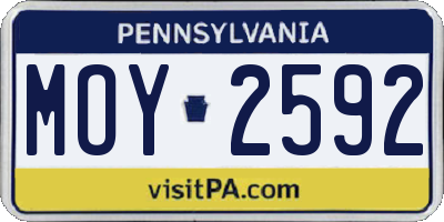 PA license plate MOY2592