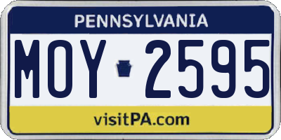 PA license plate MOY2595