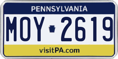PA license plate MOY2619