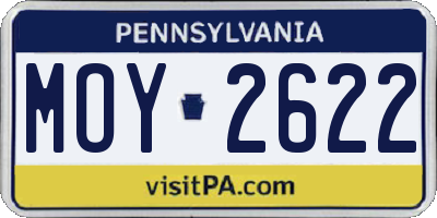PA license plate MOY2622