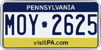 PA license plate MOY2625