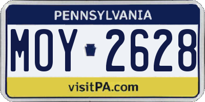 PA license plate MOY2628