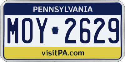 PA license plate MOY2629