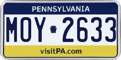 PA license plate MOY2633