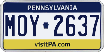 PA license plate MOY2637