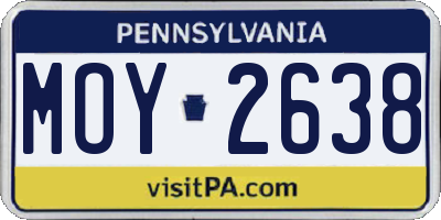 PA license plate MOY2638