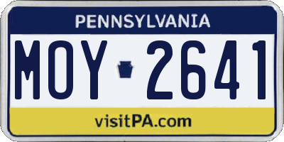 PA license plate MOY2641