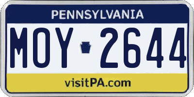 PA license plate MOY2644