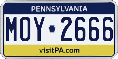 PA license plate MOY2666
