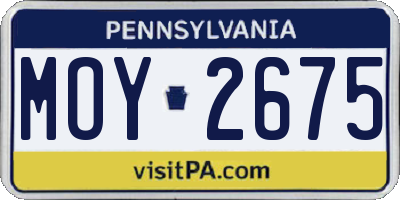 PA license plate MOY2675