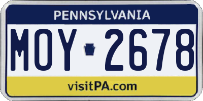 PA license plate MOY2678