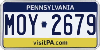 PA license plate MOY2679