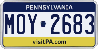 PA license plate MOY2683