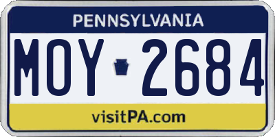 PA license plate MOY2684