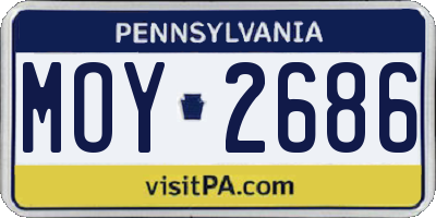 PA license plate MOY2686