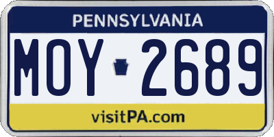 PA license plate MOY2689