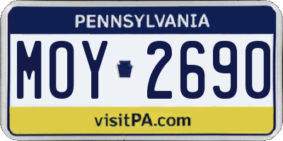 PA license plate MOY2690