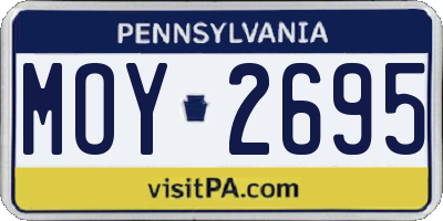 PA license plate MOY2695