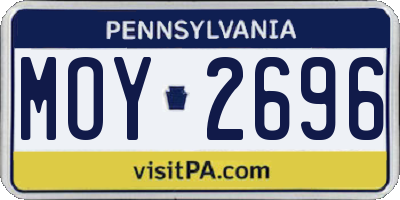 PA license plate MOY2696