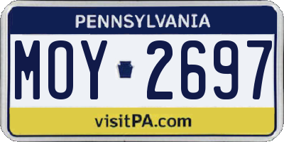 PA license plate MOY2697