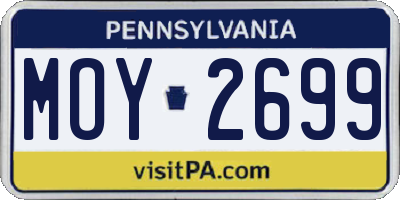 PA license plate MOY2699