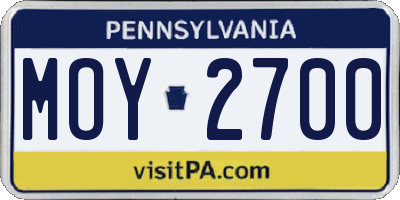 PA license plate MOY2700