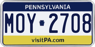 PA license plate MOY2708