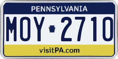 PA license plate MOY2710