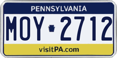 PA license plate MOY2712