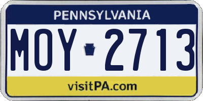 PA license plate MOY2713