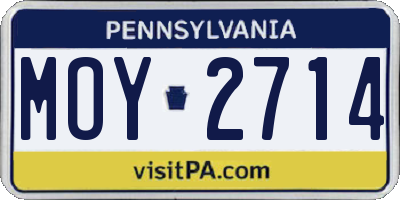 PA license plate MOY2714