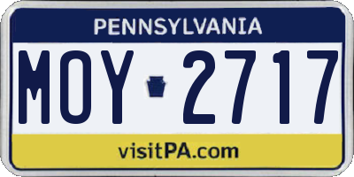 PA license plate MOY2717