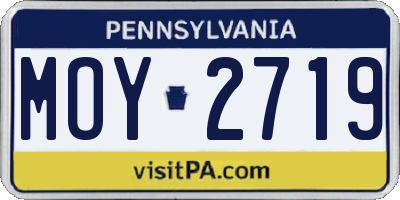 PA license plate MOY2719