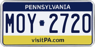 PA license plate MOY2720