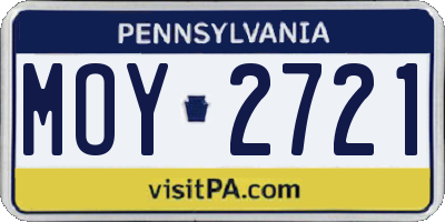 PA license plate MOY2721