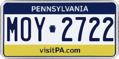PA license plate MOY2722