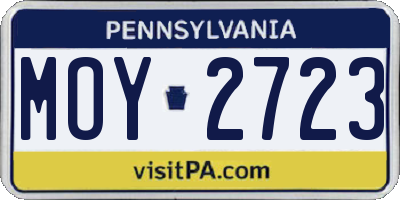 PA license plate MOY2723